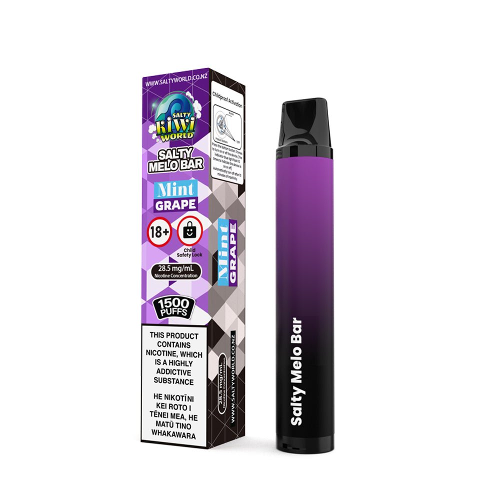 Mint Grape - Salty MELO Bar Disposable Vape 28.5mg/ml | Shosha Vape NZ